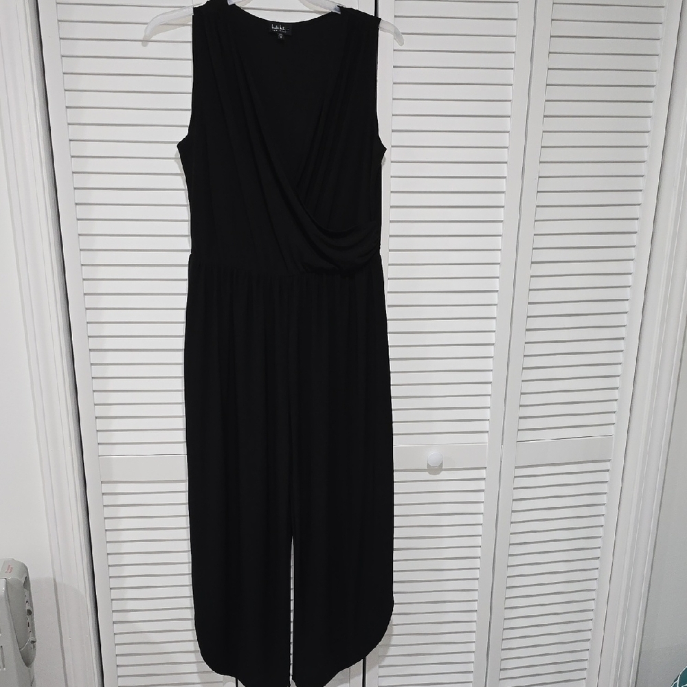 Nicole Miller Jumpsuit, Faux-wrap Style Top, Wide Leg Pant